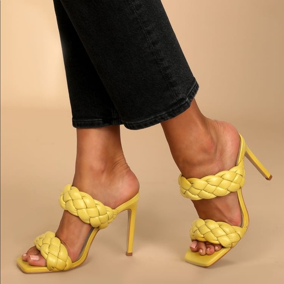 Steve Madden Shoes - Steve Madden Kenley Citron Braided High Heel Sandals